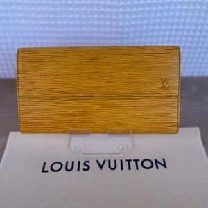Louis Vuitton Epi Long Wallet Tassiri Yellow purple GoldHardware